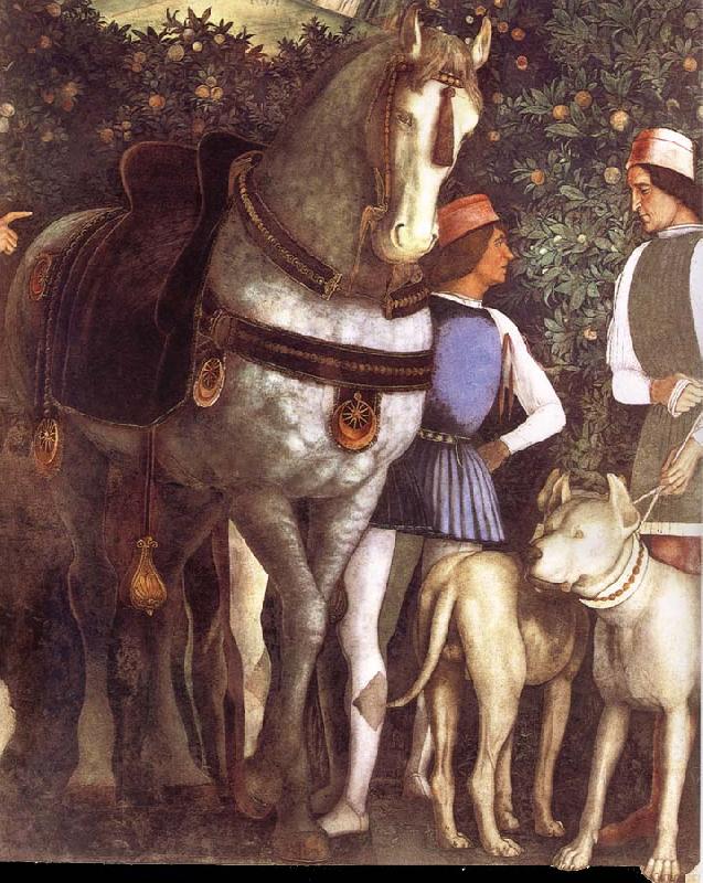 Andrea Mantegna Servant with horse and dog oil painting image